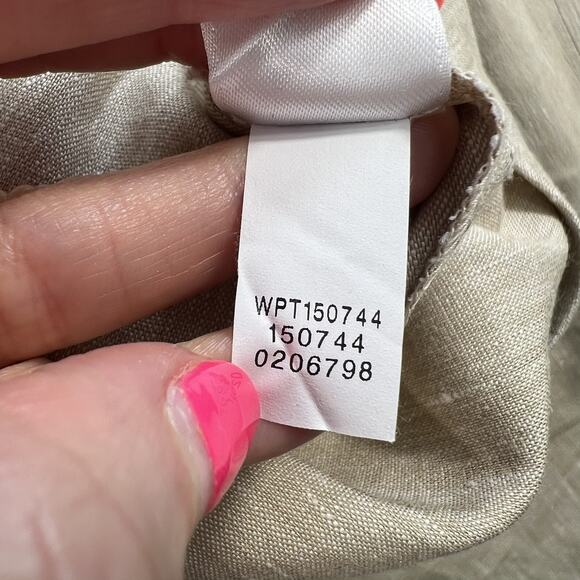 J Jill Plus 4X Linen Stretch Pants Pull On Elastic Waist Straight Leg Slit Hem - Picture 9 of 15